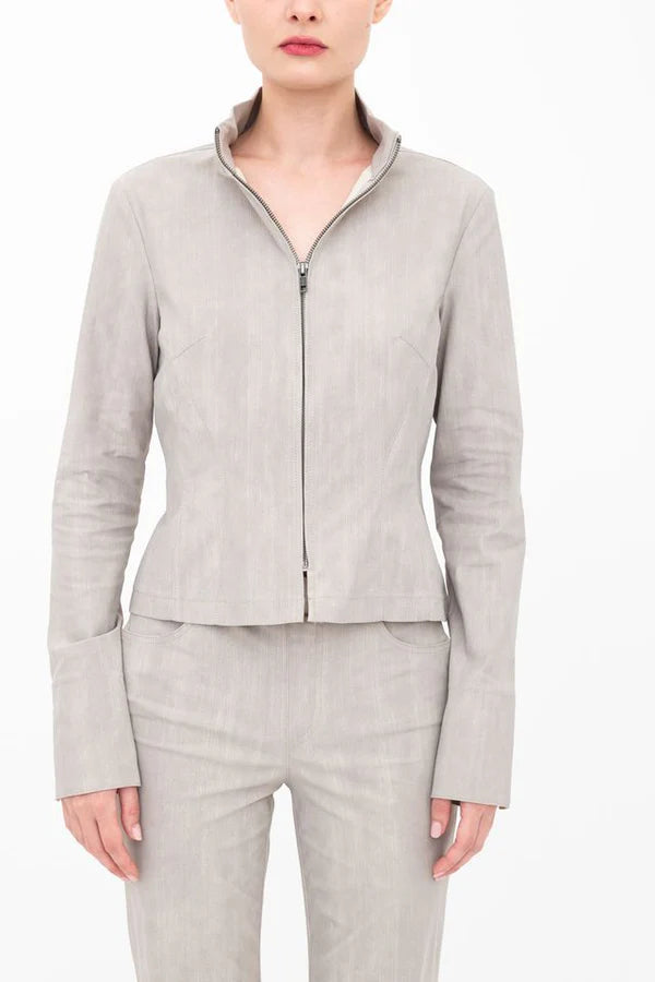 Ballard Corset Jean Jacket - Ash by Elaine Kim — view 4
