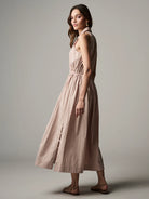 Stella Dress - Blush Stripe by Hevron — alternate view