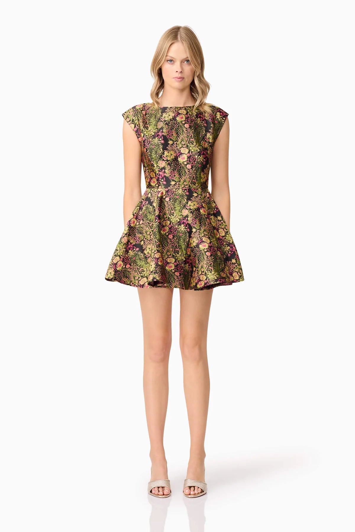 Cindy A-Line Mini Dress - Black Floral by Elliatt — view 3