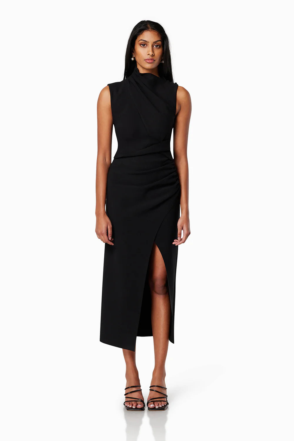 Genoa Fitted Midi Dress - Black by Elliatt — view 4