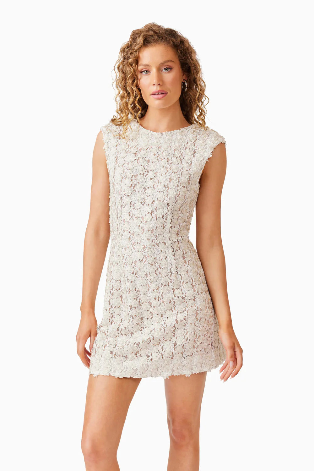 Cali Shift Mini Dress - Ivory Gold by Elliatt — view 3