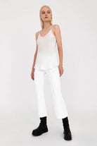 Vista Tech Stretch Flare Legging - White by Elaine Kim | 25 South Boutiques