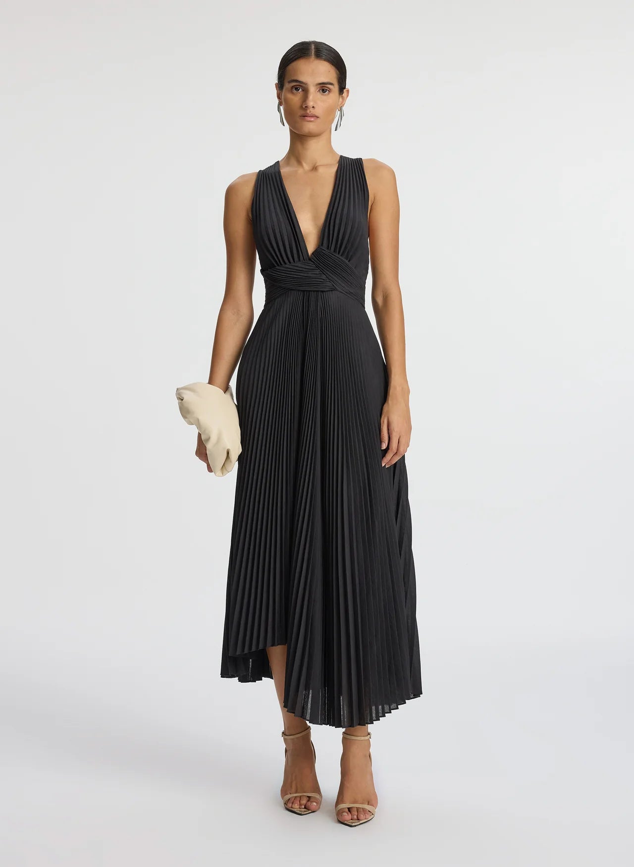 Everly Pleated Midi Dress - Black by A.L.C | 25 South Boutiques