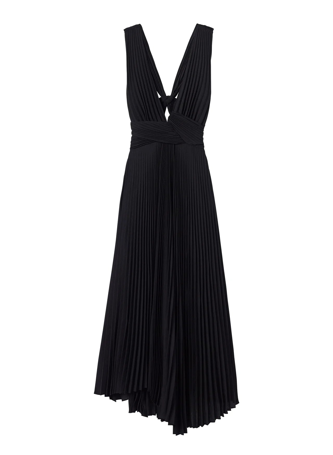 Everly Pleated Midi Dress - Black by A.L.C — view 6