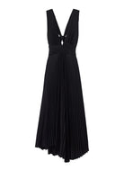 Everly Pleated Midi Dress - Black by A.L.C — view 6