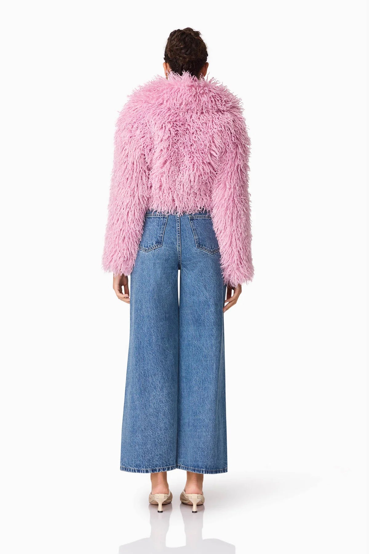 Trisha Faux Fur Cropped Jacket - Mauve Pink by Elliatt — view 5