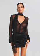 Xandra Silk Dress - Black by Retrofête — alternate view