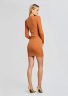 Zem Rib Knit Dress - Metallic Rust by Retrofête — view 5