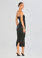 Adalaide Coated Midi Dress - Black by SER.O.YA — view 4