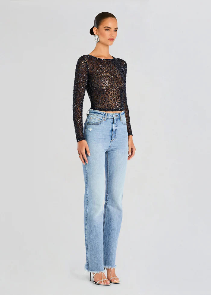 Torrey Sequin Top - Night Sky by Retrofête — view 4