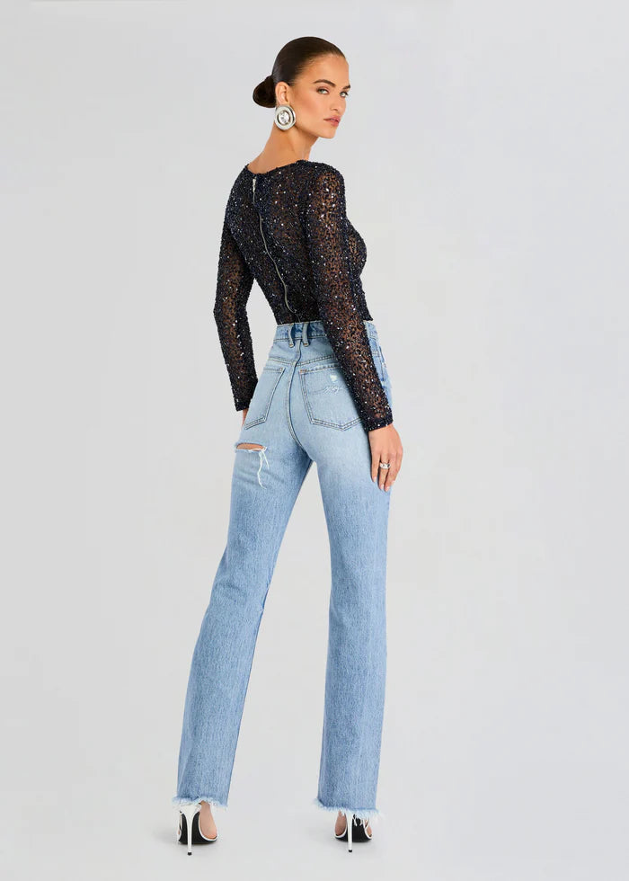 Torrey Sequin Top - Night Sky by Retrofête — view 5
