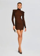 Moda Rib Knit Mini Dress - Camel Black by SER.O.YA | 25 South Boutiques