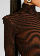 Moda Rib Knit Mini Dress - Camel Black by SER.O.YA — view 3