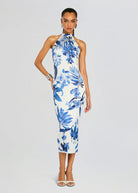 Gabi Midi Dress - White Blue by Rococo Sand | 25 South Boutiques