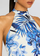 Gabi Midi Dress - White Blue by Rococo Sand — view 3