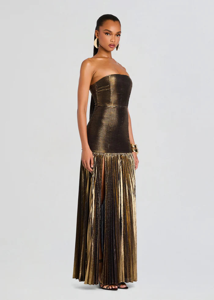 Helene Dress - Antique Gold by Retrofête — view 3