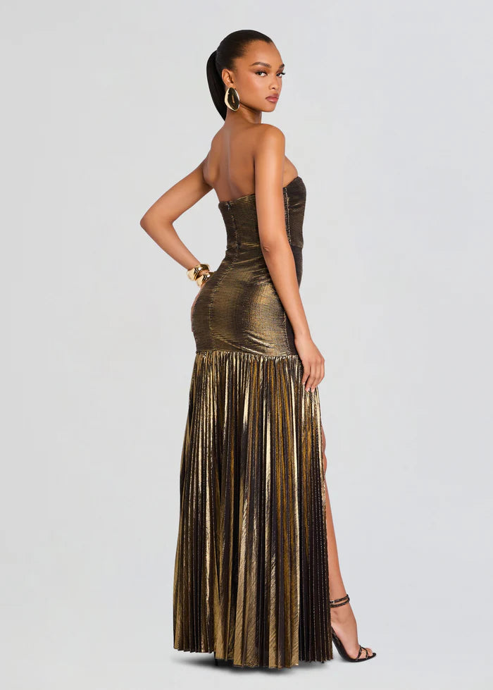 Helene Dress - Antique Gold by Retrofête — view 4