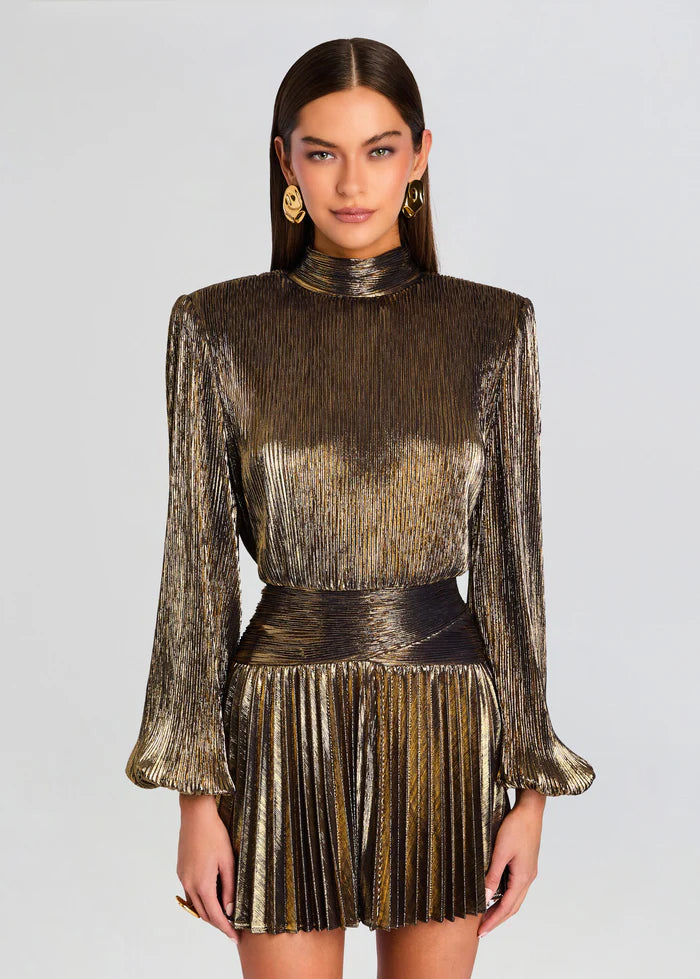 Freja Dress - Antique Gold by Retrofête — alternate view