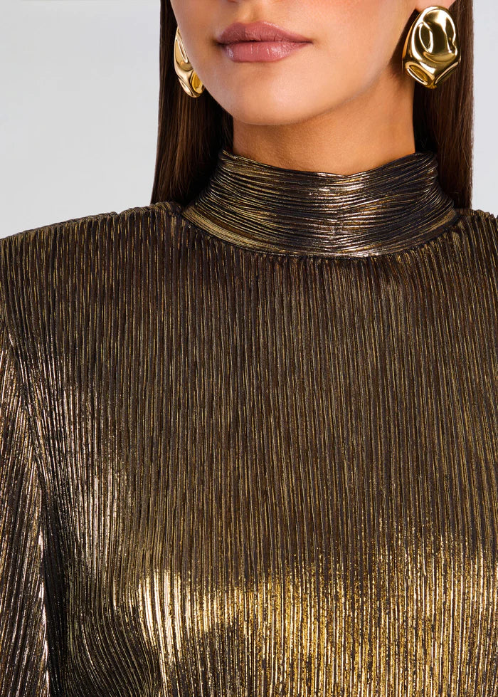 Freja Dress - Antique Gold by Retrofête — view 3