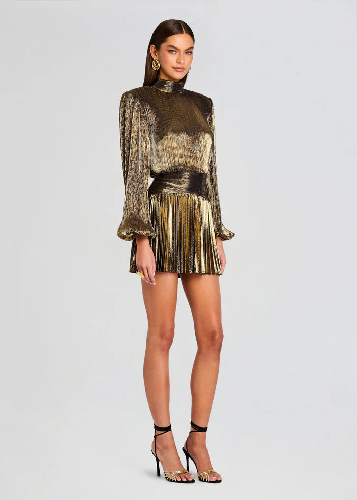 Freja Dress - Antique Gold by Retrofête — view 4