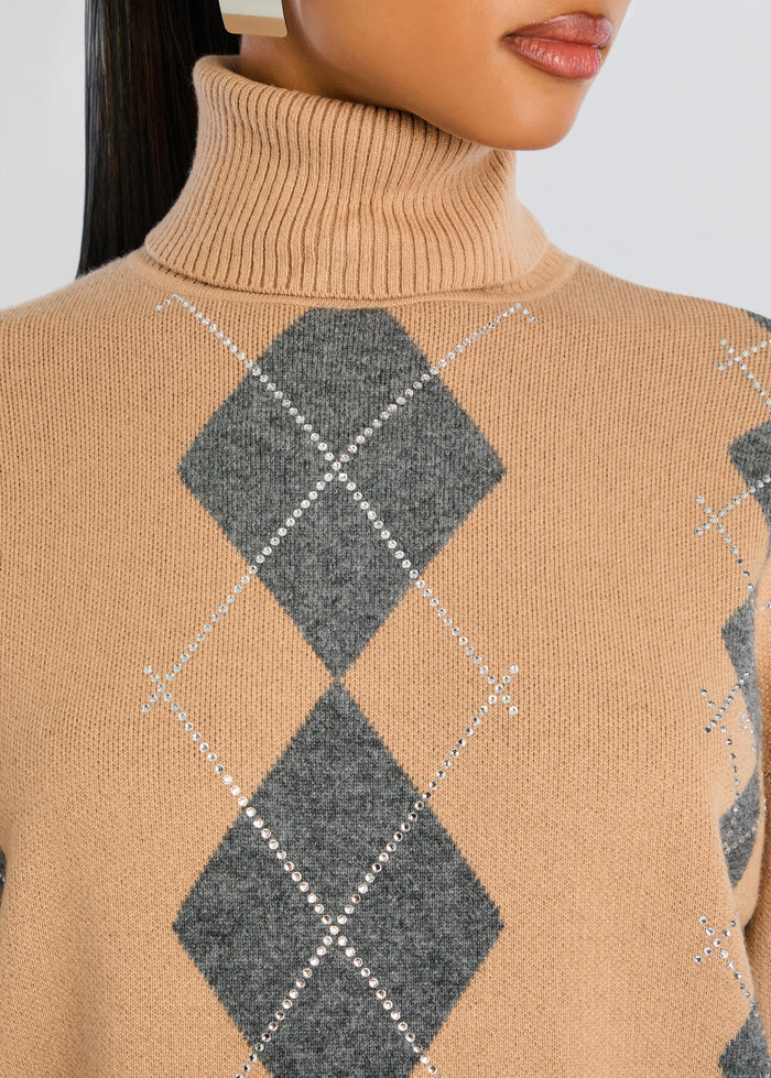 Alberte Embellished Sweater - Latte Dusk by Retrofête — alternate view