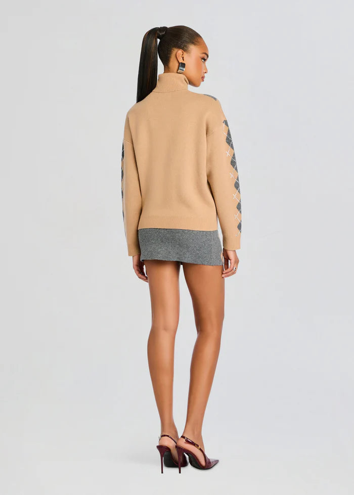 Alberte Embellished Sweater - Latte Dusk by Retrofête — view 5