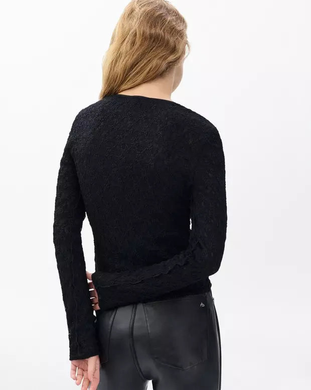 Ellie Lace Top - Black by Rag & Bone — view 3