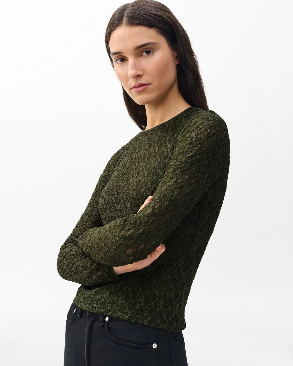Ellie Lace Top - Army by Rag & Bone — alternate view