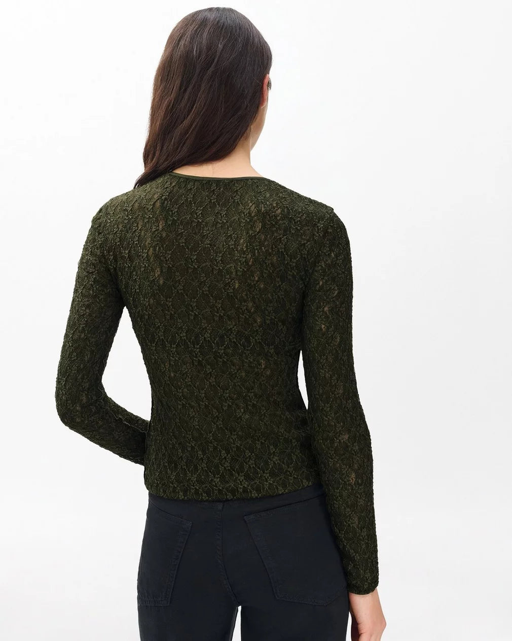 Ellie Lace Top - Army by Rag & Bone — view 4