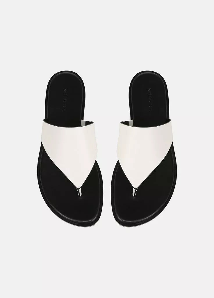 Ellis Leather Thong Sandal - Milk by Vince — view 4