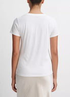 Essential Pima Cotton V-Neck T-Shirt - Optic White by Vince — view 4