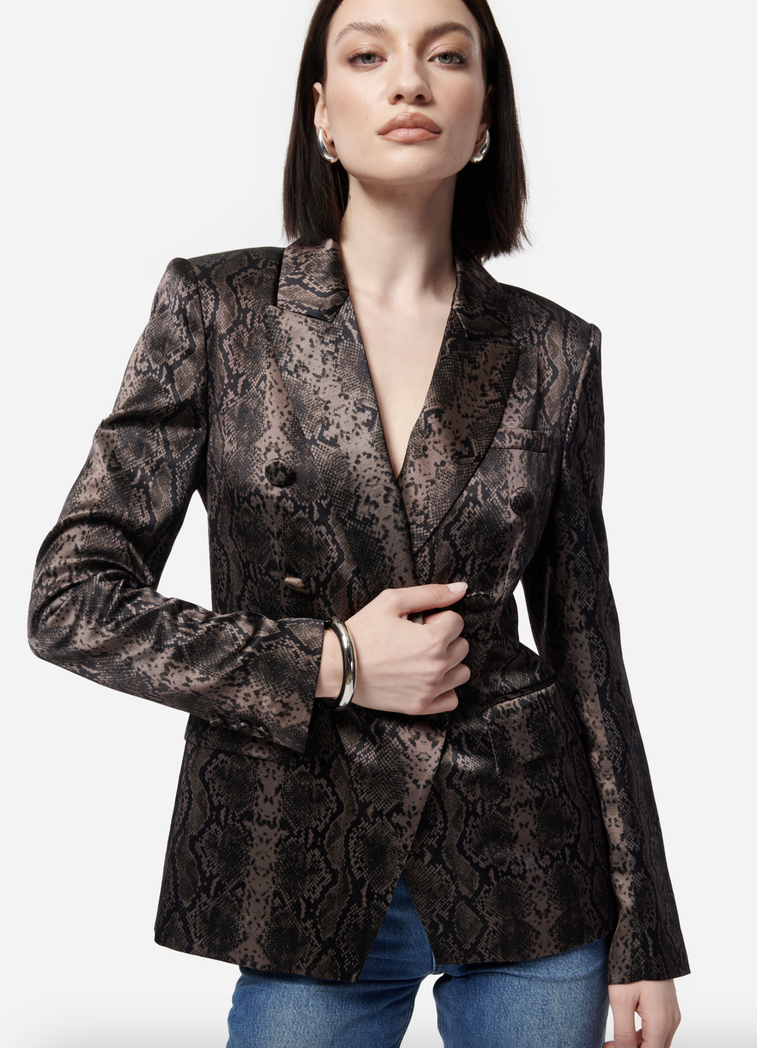 Zana Blazer - Grey Snake by Cami NYC | 25 South Boutiques