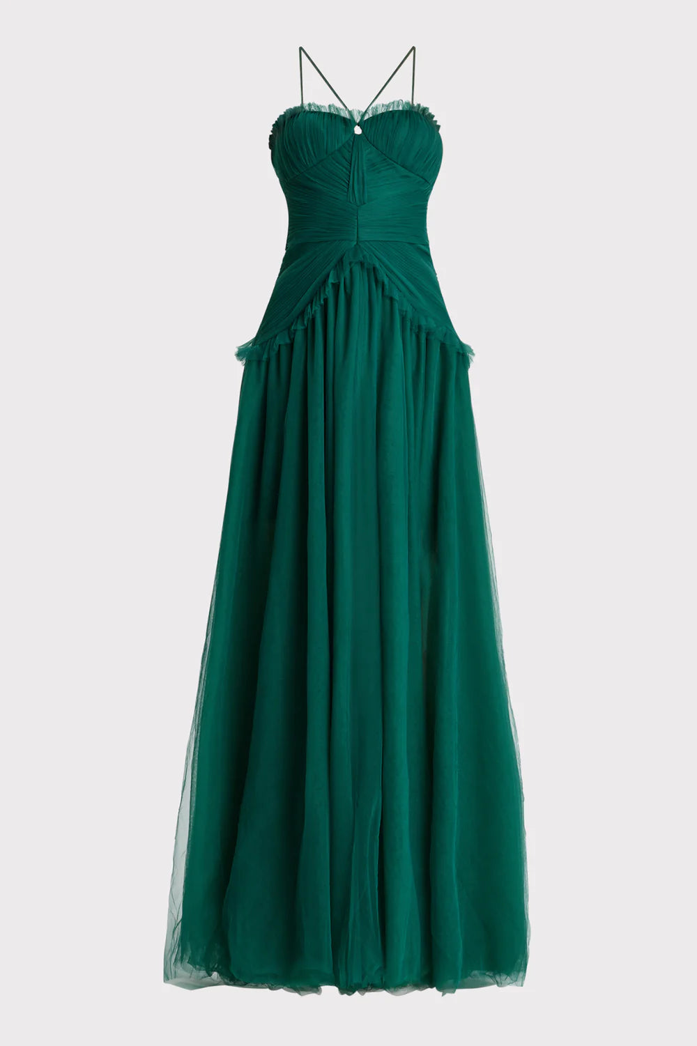 Two Tiered Tulle Gown - Green by Zac Posen — view 6