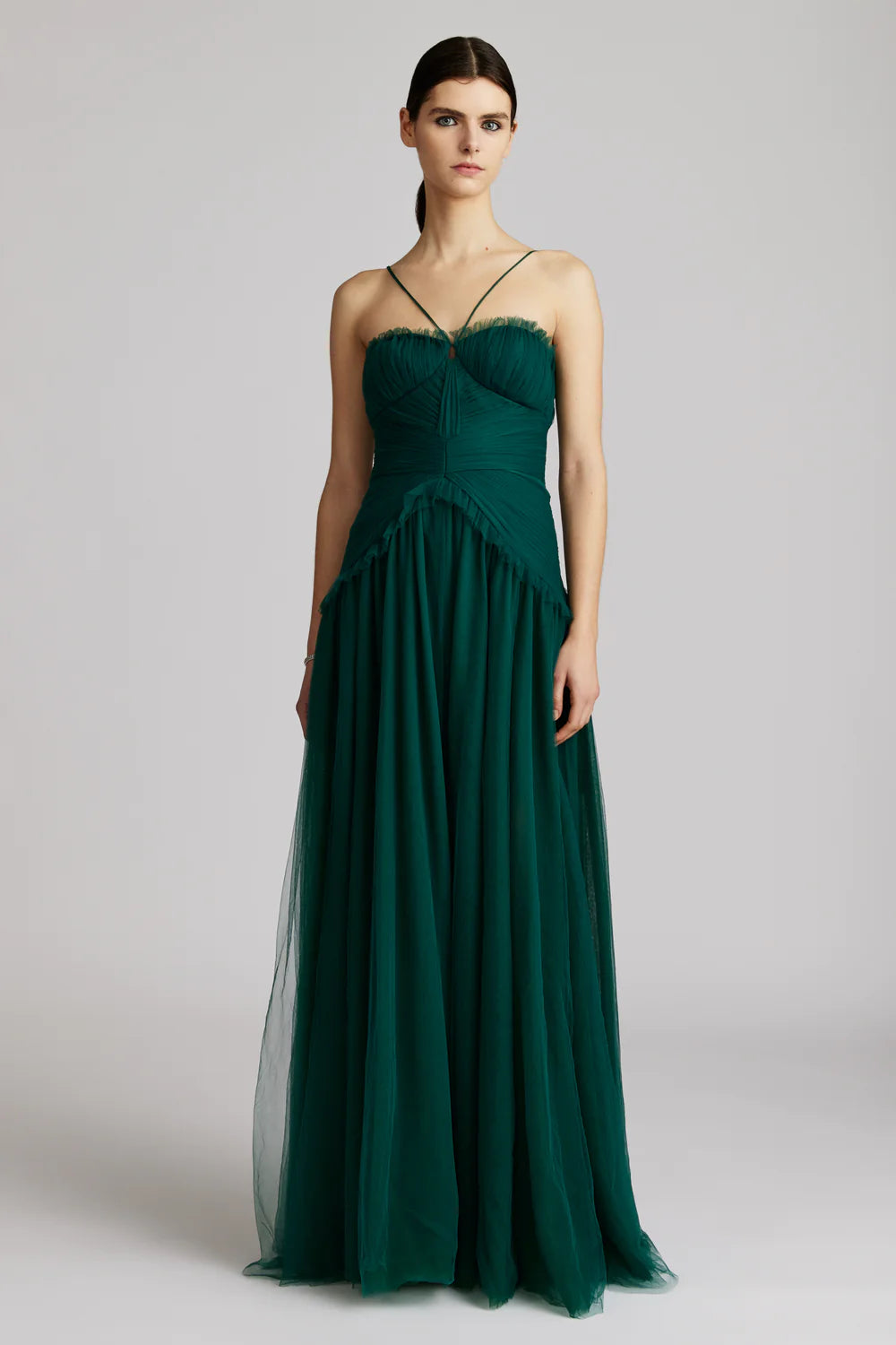 Two Tiered Tulle Gown - Green by Zac Posen | 25 South Boutiques