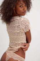 Angelina Lace Tee - Tea by Free People — alternate view