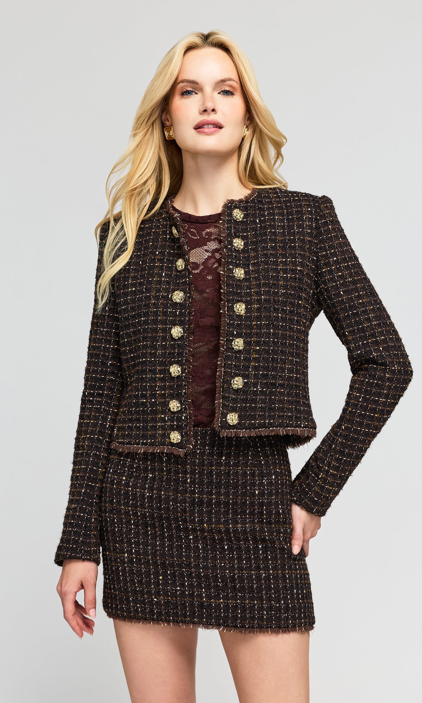 Generation Love Tiffany Tweed Jacket - Brown Multi