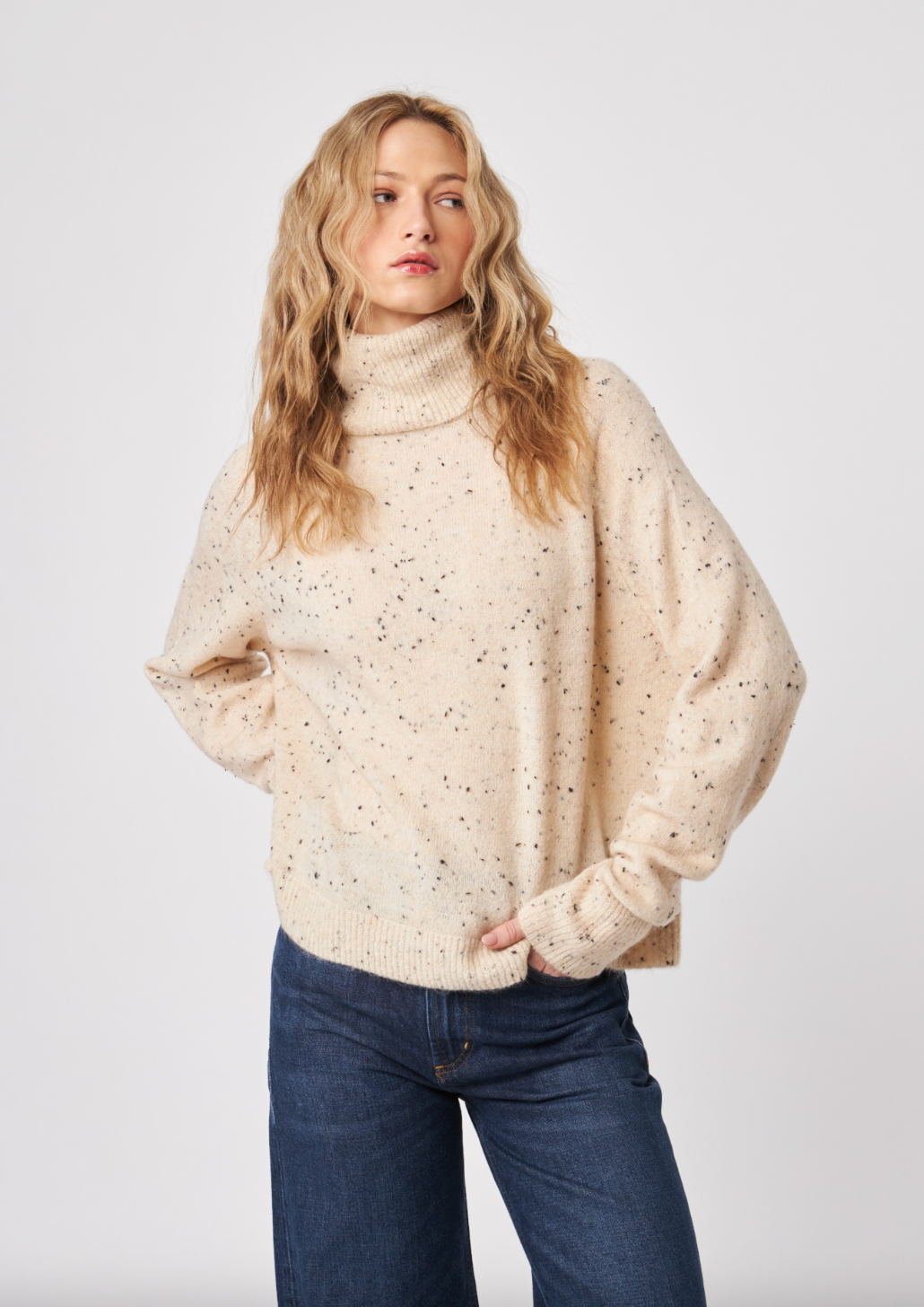 Emmett Turtleneck Sweater - Almond by John & Jenn — alternate view