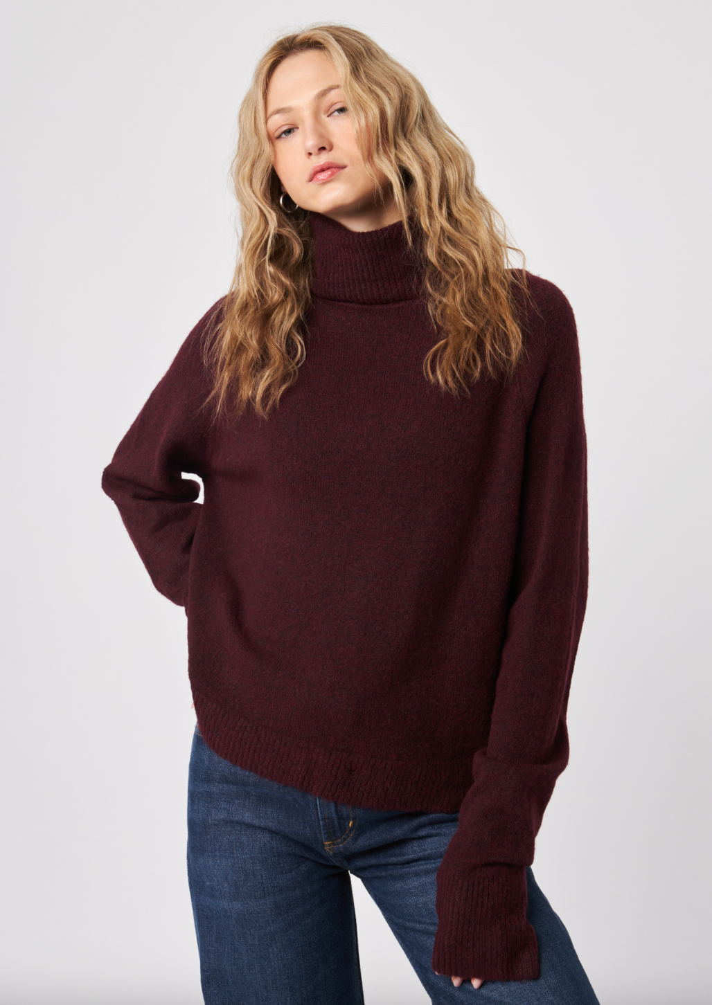 Emmett Turtleneck Sweater - Merlot by John & Jenn | 25 South Boutiques