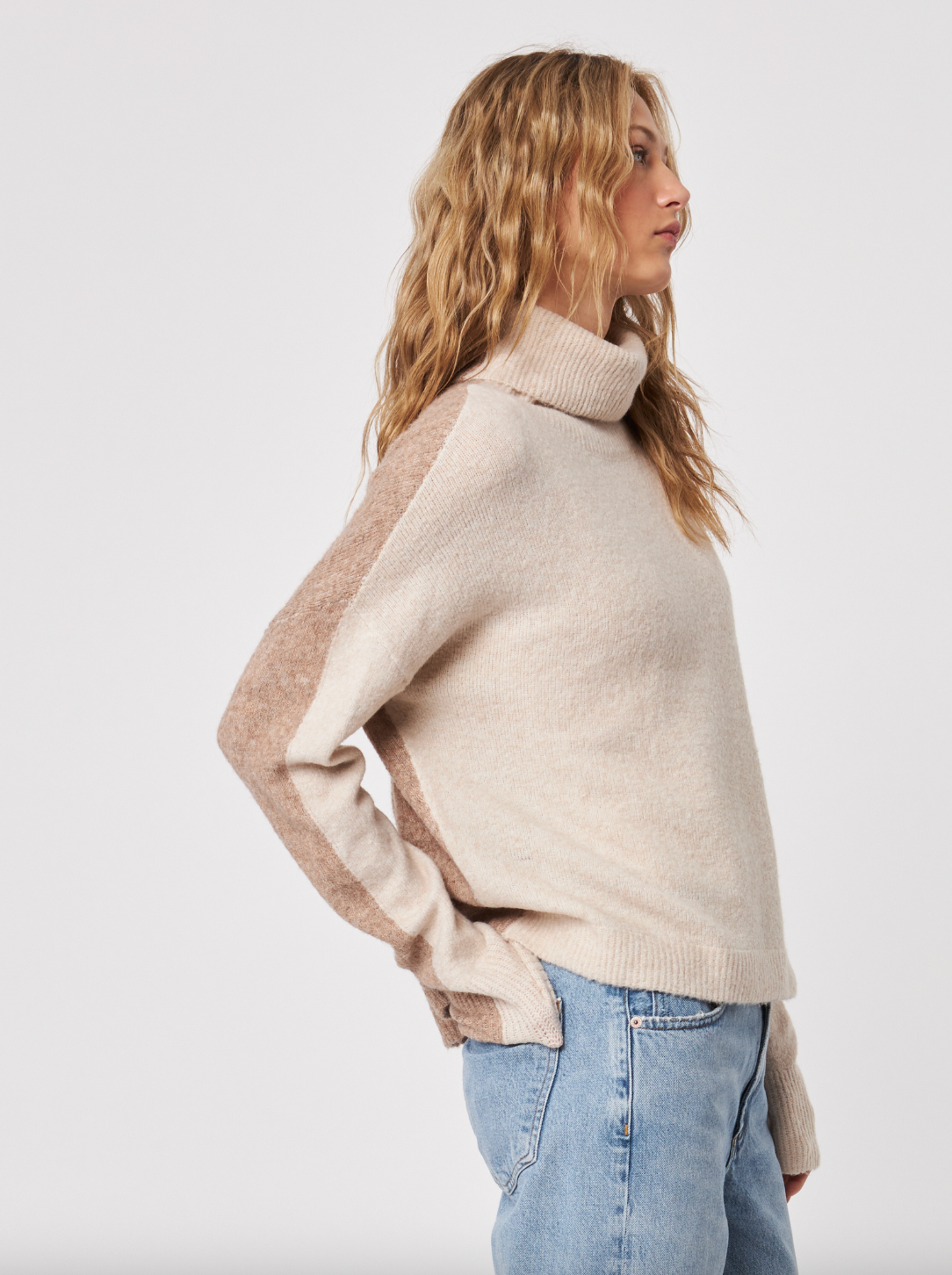 Tino Colorblock Sweater - Mink by John & Jenn — alternate view