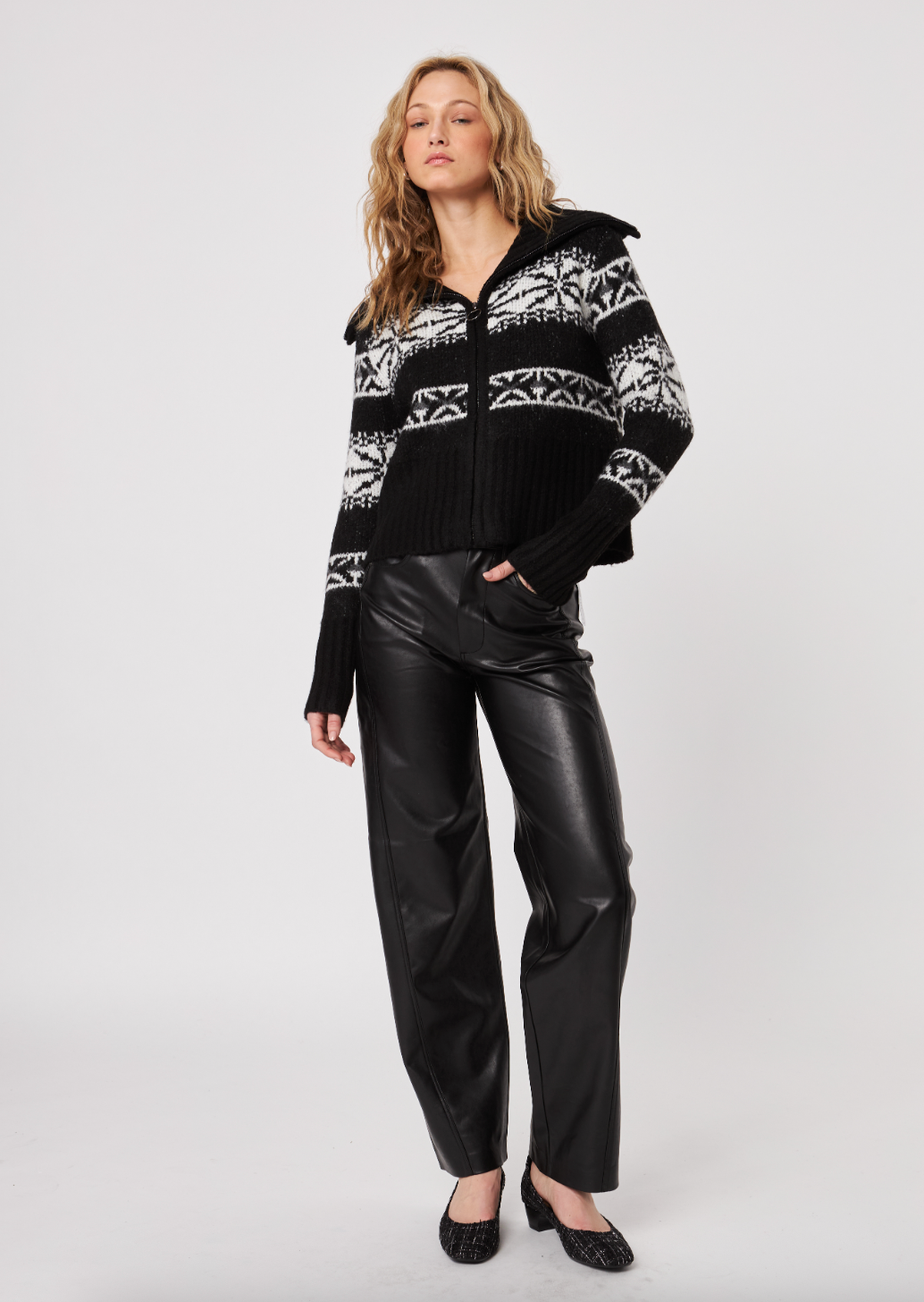 Maxim Zipper Cardigan - Blackcomb by John & Jenn — view 3