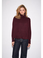 John & Jenn Emmett Knit Turtleneck Sweater - Merlot