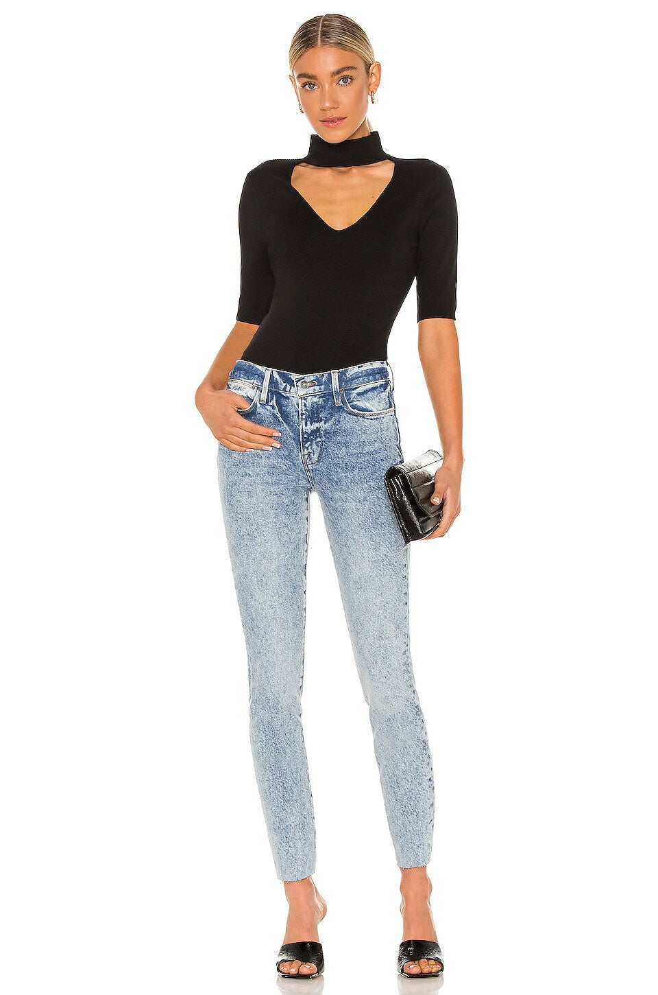 Le High Rise Skinny Crop - Lombard by Frame — view 4