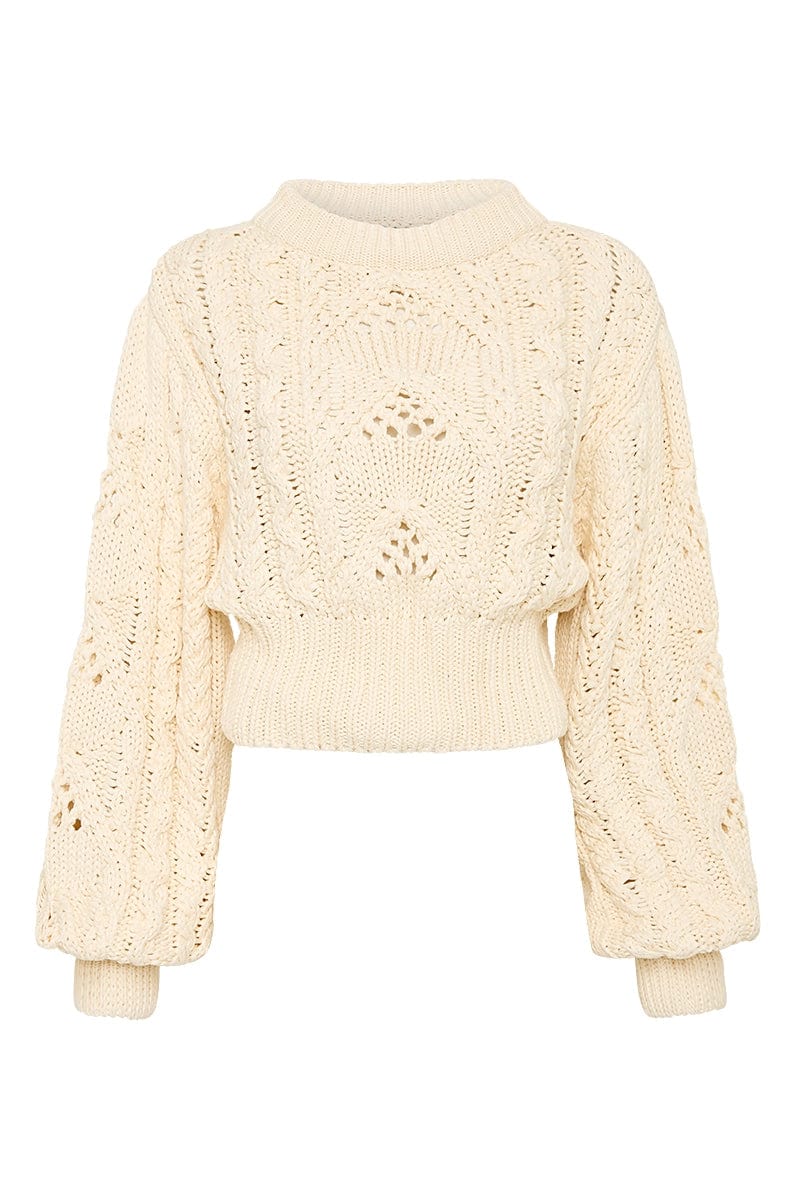 Alanna Knit Sweater - Off White by Faithfull the Brand — view 8