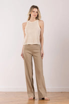 Flavia Linen Pants - Khaki by Avenue Montaigne | 25 South Boutiques