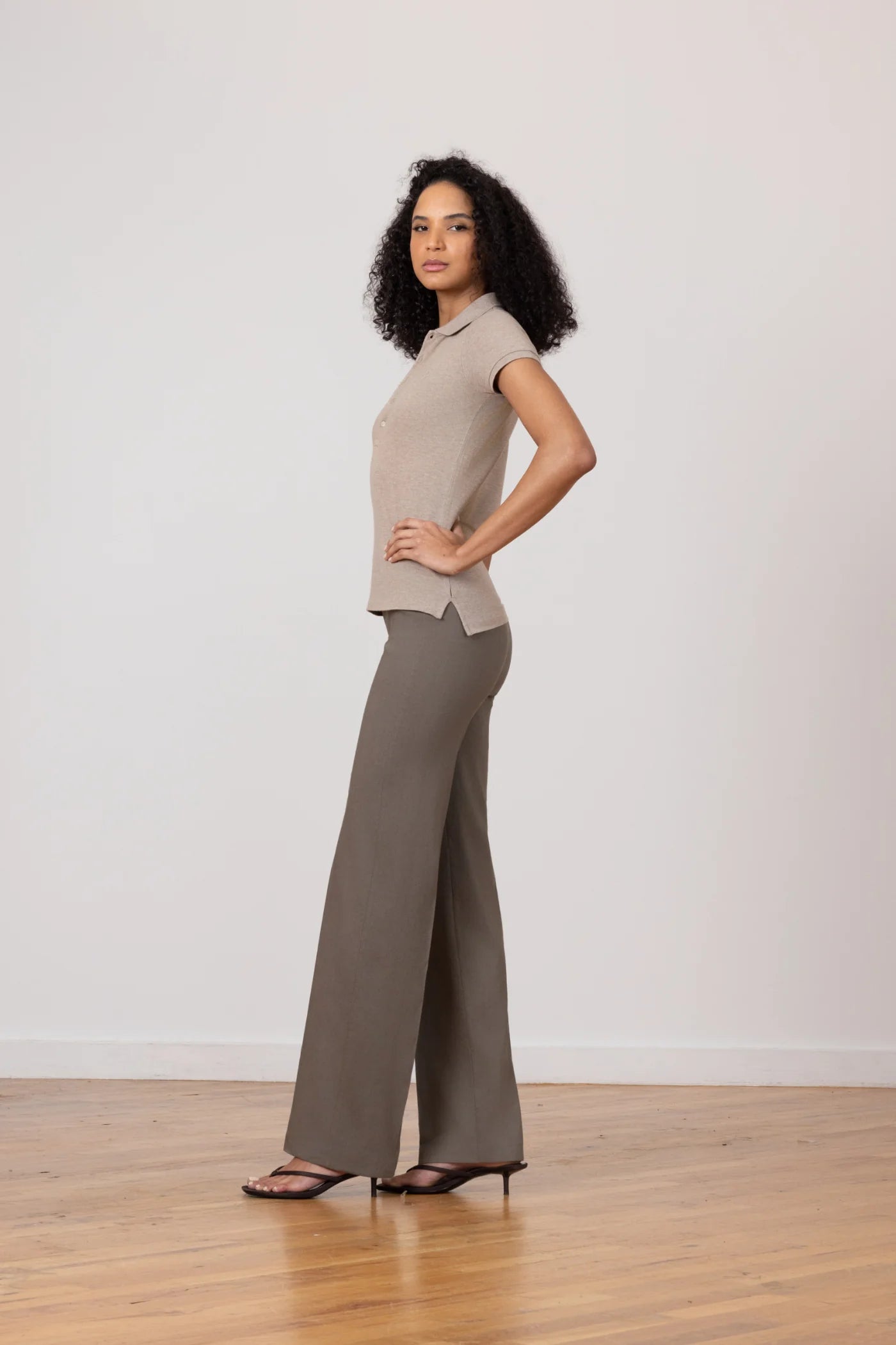 Flavia Linen Pants - Moss by Avenue Montaigne — view 3