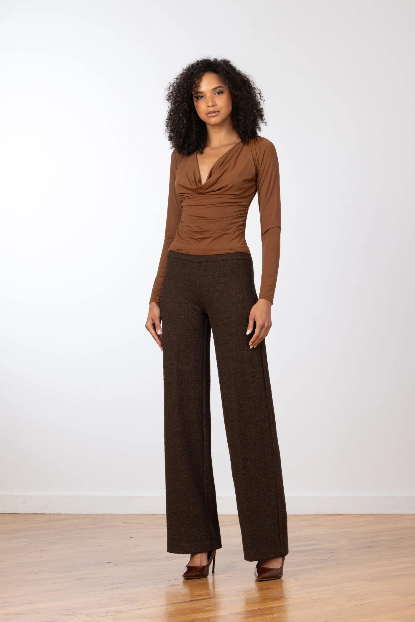Flavia Boucle Pants - Choco by Avenue Montaigne | 25 South Boutiques