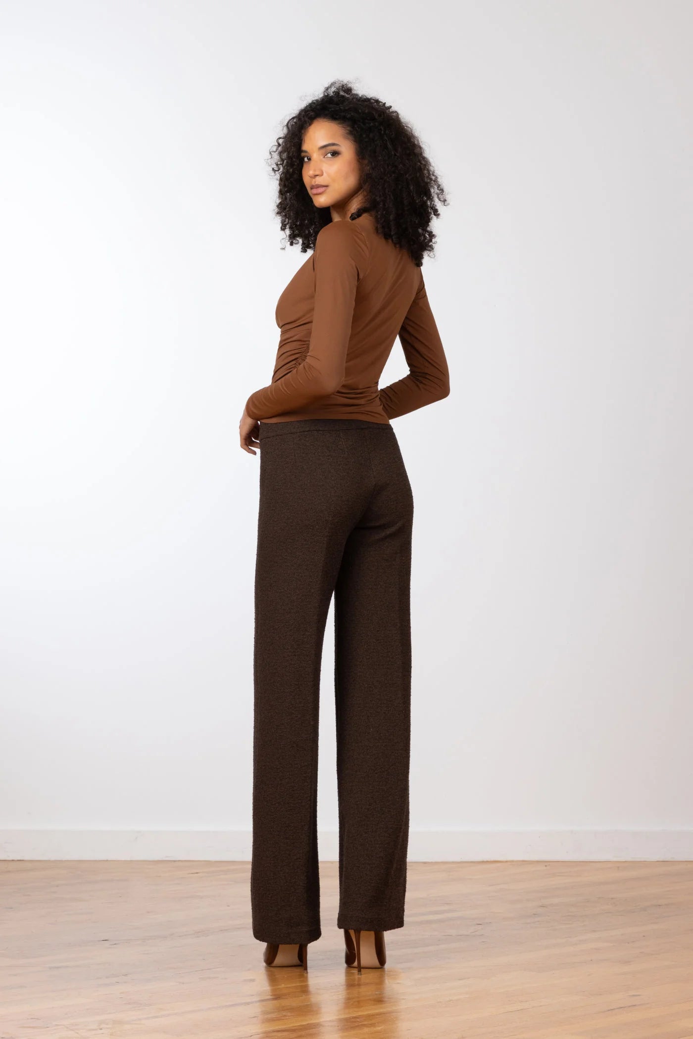 Flavia Boucle Pants - Choco by Avenue Montaigne — view 4
