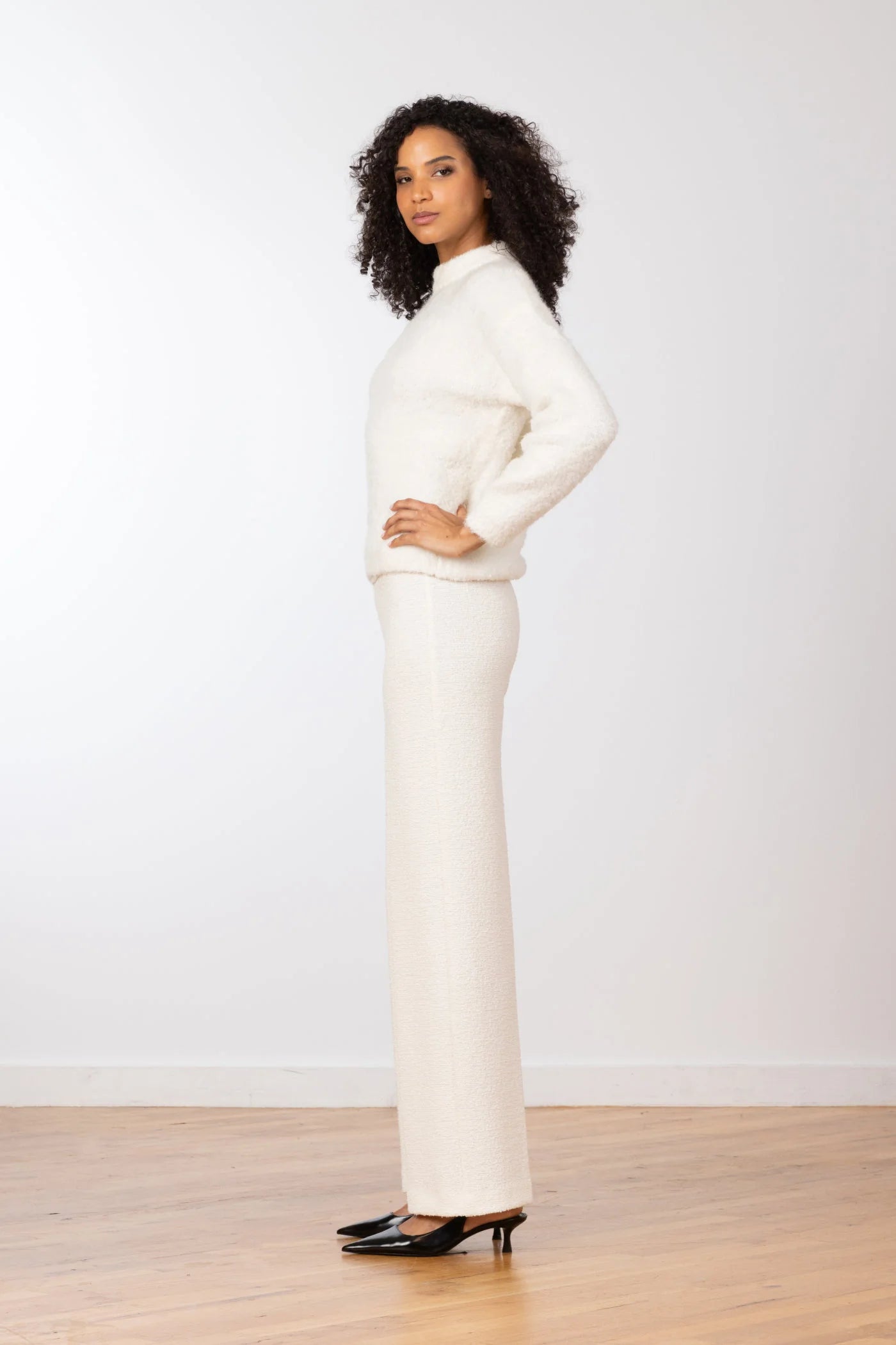 Flavia Boucle Pants - Winter White by Avenue Montaigne — alternate view