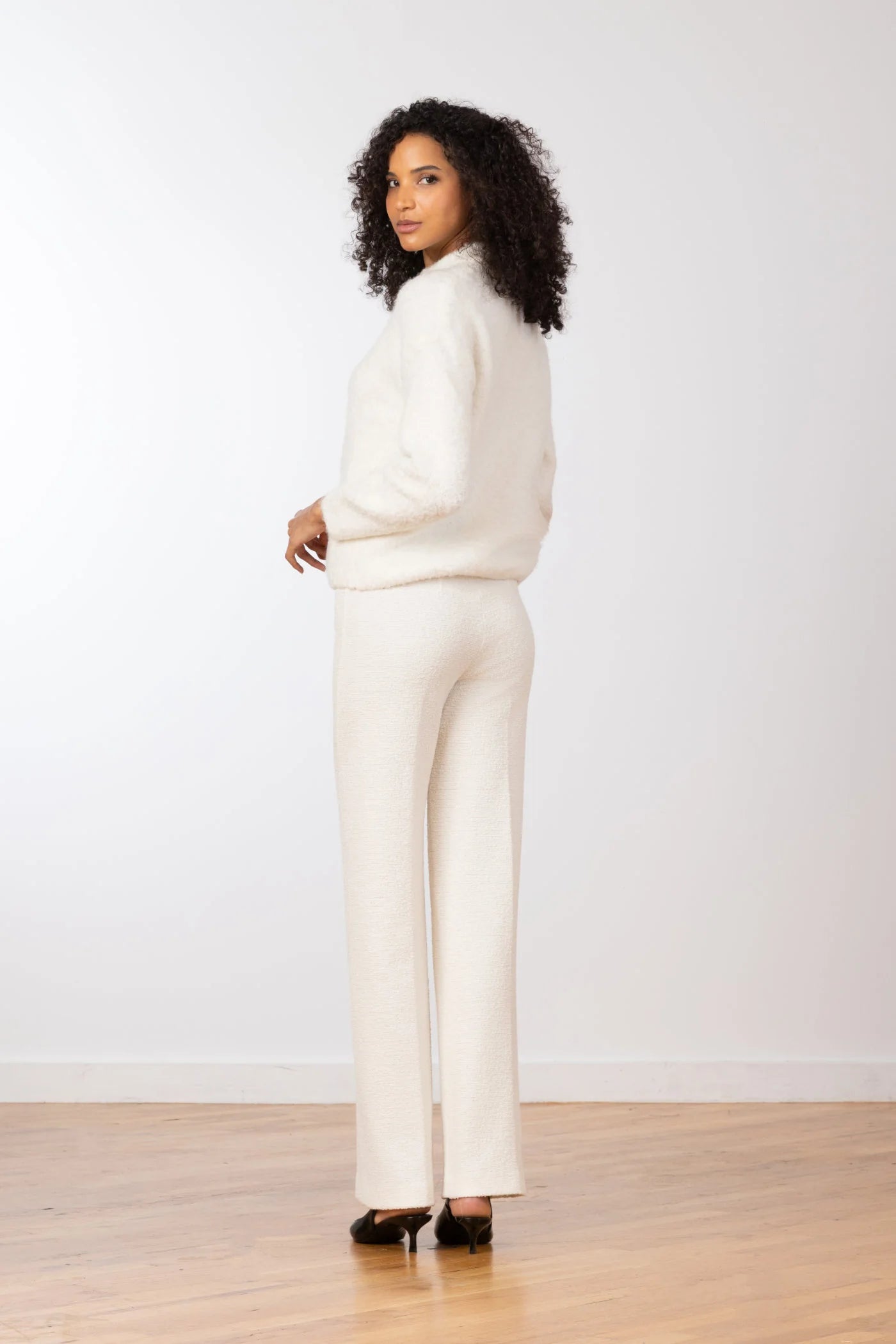 Flavia Boucle Pants - Winter White by Avenue Montaigne — view 4