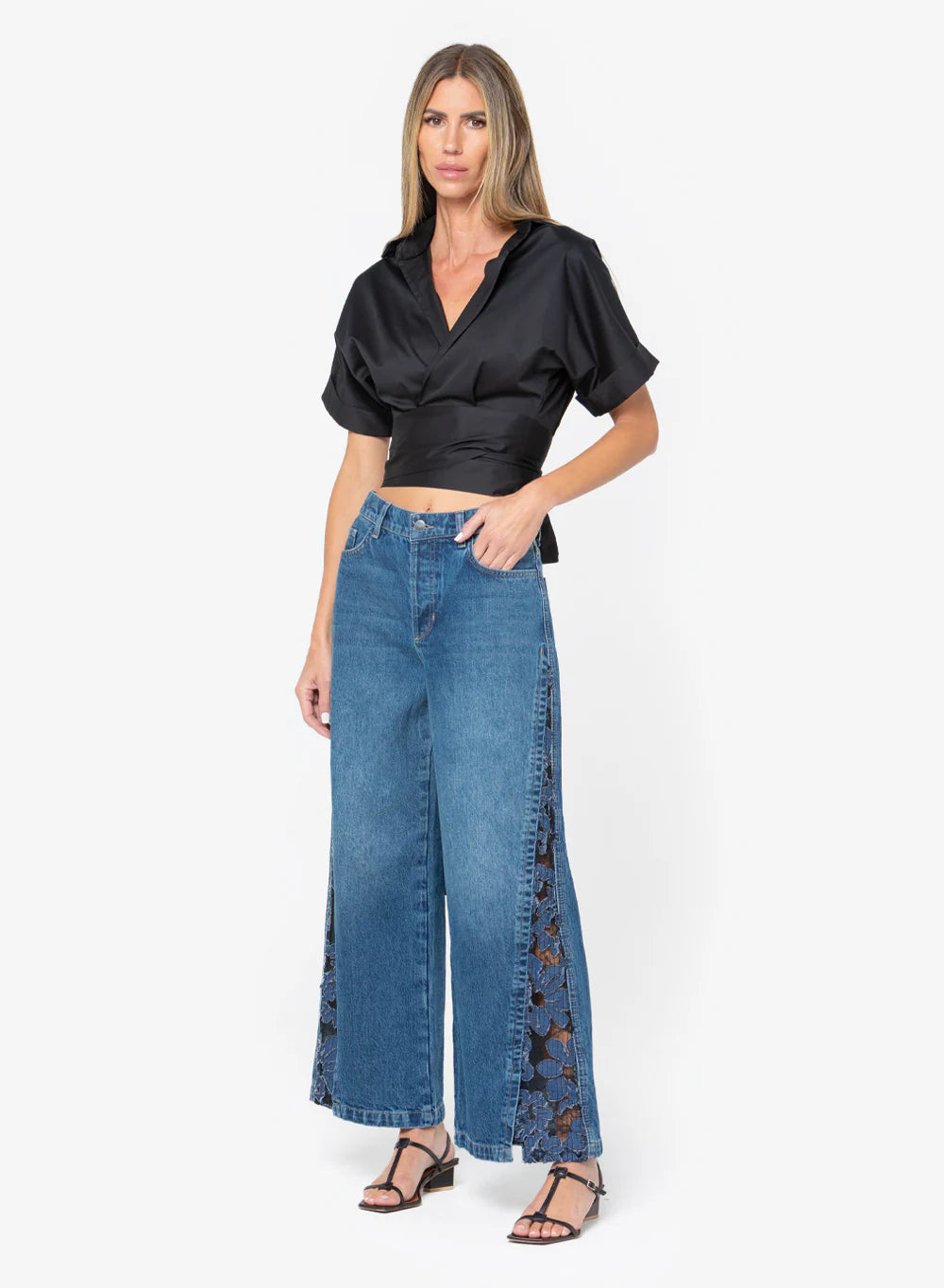 Ford Wide Leg Denim Jean - Stone by Just Bee Queen | 25 South Boutiques